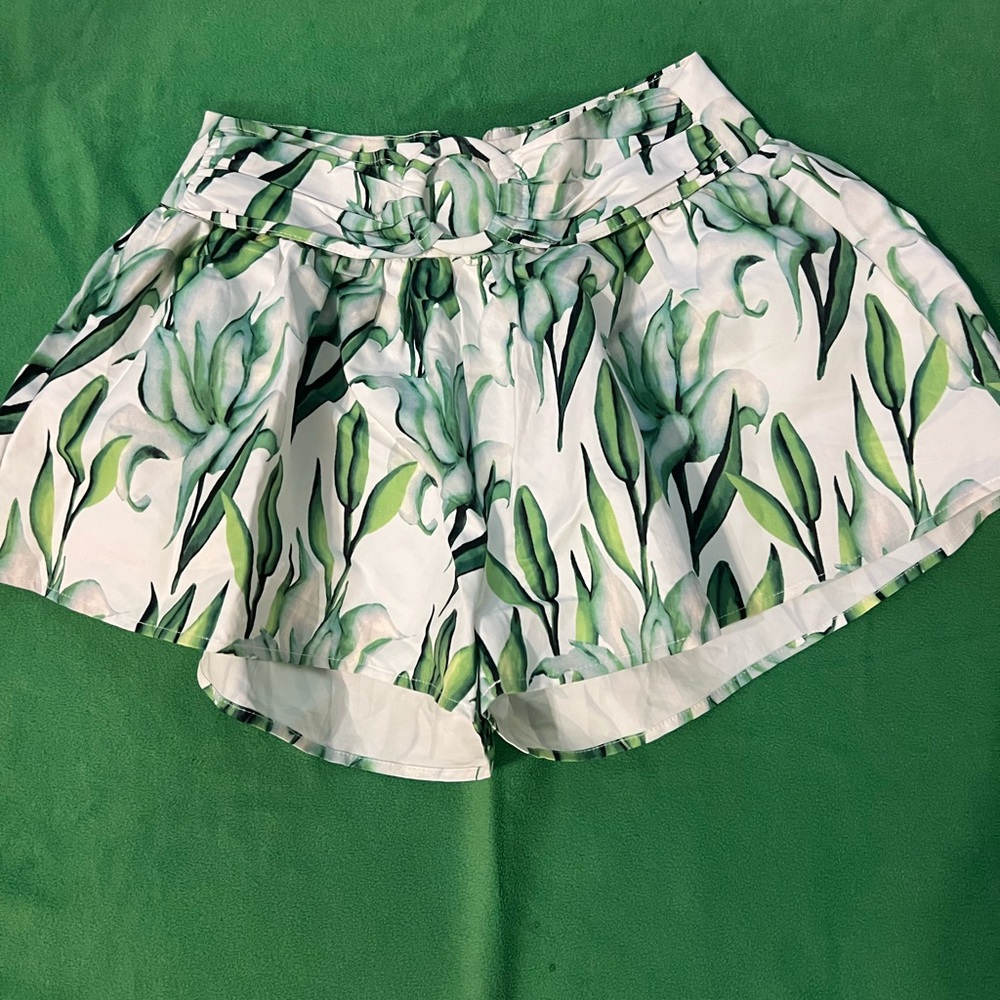 Fashion Nova Leafy Green High Waist Shorts